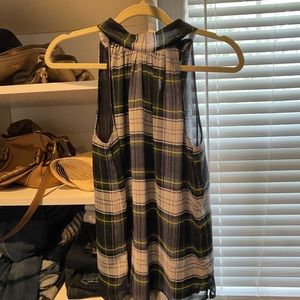 J crew sleeveless plaid blouse